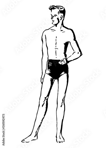 Retro Man Sporting Skivies