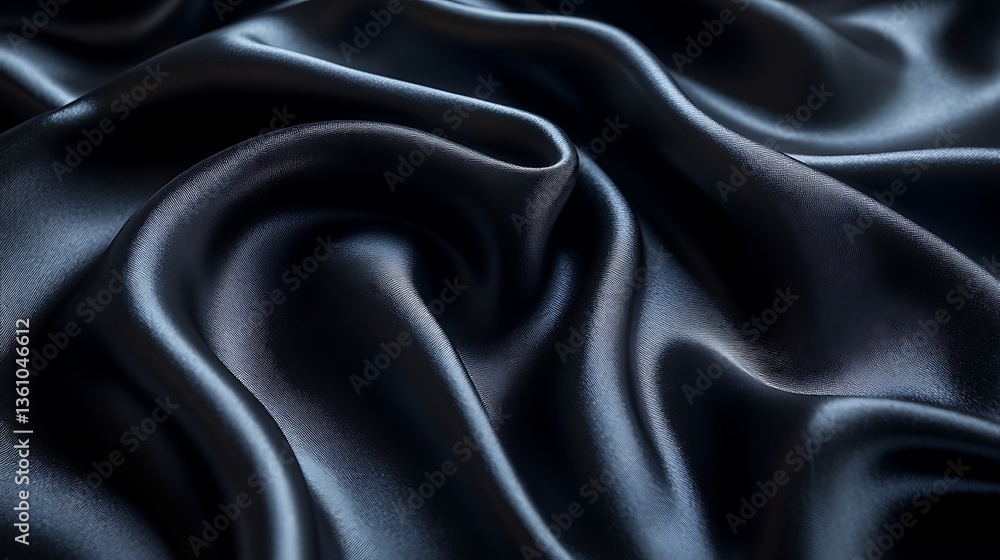 Fototapeta premium Dark Gray Satin Fabric Texture.