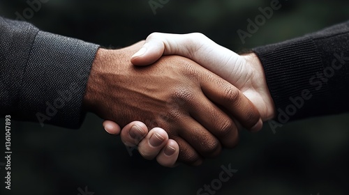 Wallpaper Mural Hands engage in a firm handshake symbolizing agreement, trust, and collaboration between individuals in a neutral setting Torontodigital.ca