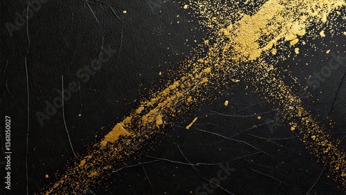 金箔入り黒和紙の背景素材テクスチャ ブラック 16:9 動画サイズ対応 チラシパンフ AI生成素材