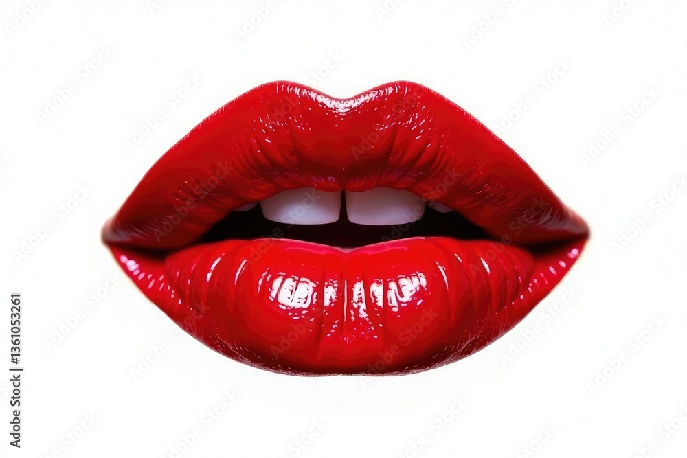 Intense red lip color, isolated on pure white, red tone, color, matte Intense red lip color, isolated on pure white, red tone, color, matte