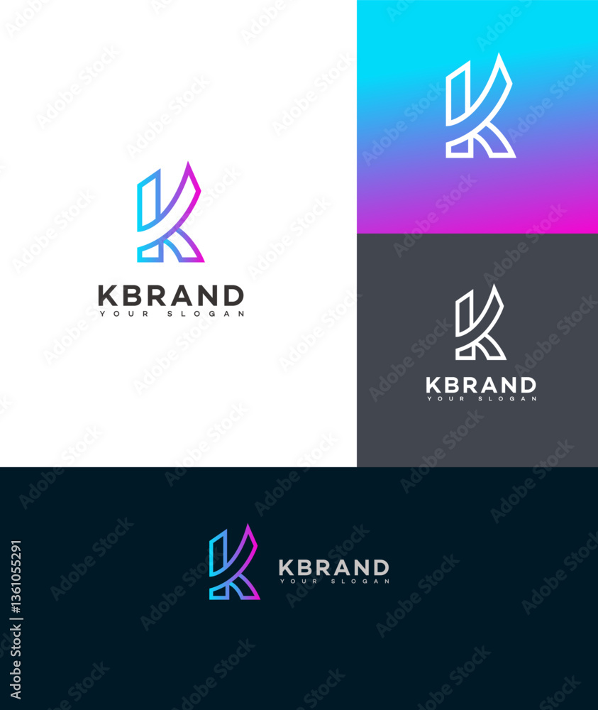 K Brand Logo Design Modern, Minimalist, Gradient, Letter K, Branding, Identity, Corporate, Creative, K Brand Logo Design Modern, Minimalist, Gradient, Letter K, Branding, Identity, Corporate, Creative,