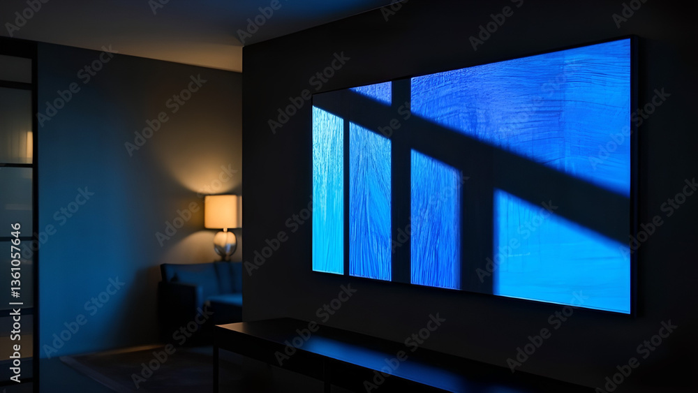Fototapeta premium wall art, design abstrack blue and black, for interior and decoration.