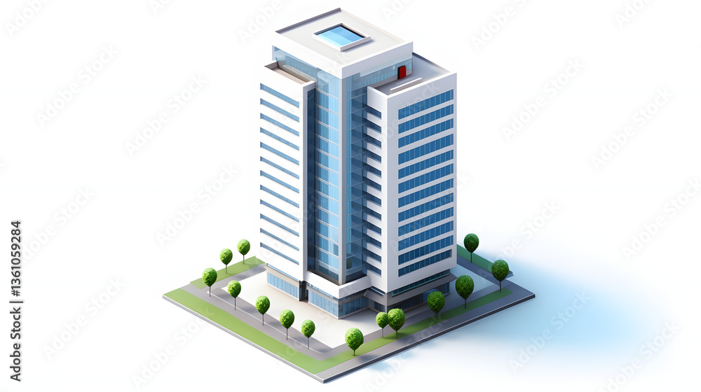 Skyscraper building isometric 3D Skyscraper building isometric 3D