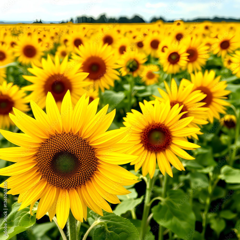 Naklejka premium sunflowers in the field