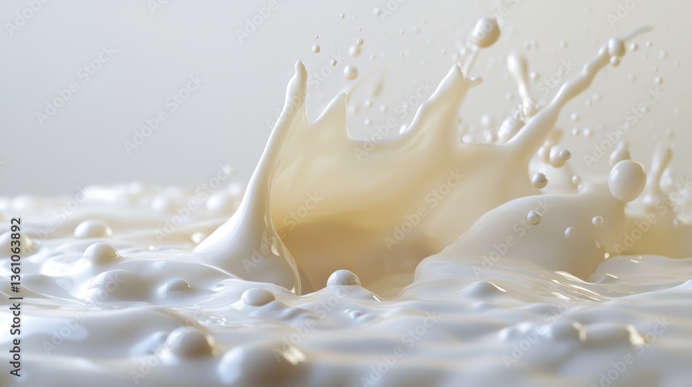 Ultra-realistic milk pour from the top right, forming a natural curve. High-speed capture with a clean white background and soft natural lighting. Ultra-realistic milk pour from the top right, forming a natural curve. High-speed capture with a clean white background and soft natural lighting.