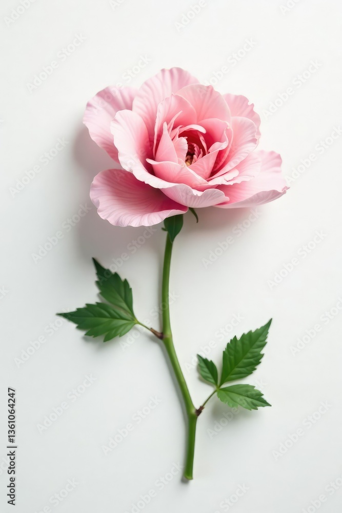 Delicate flower with intricate petals on a white background, white background, nature Delicate flower with intricate petals on a white background, white background, nature