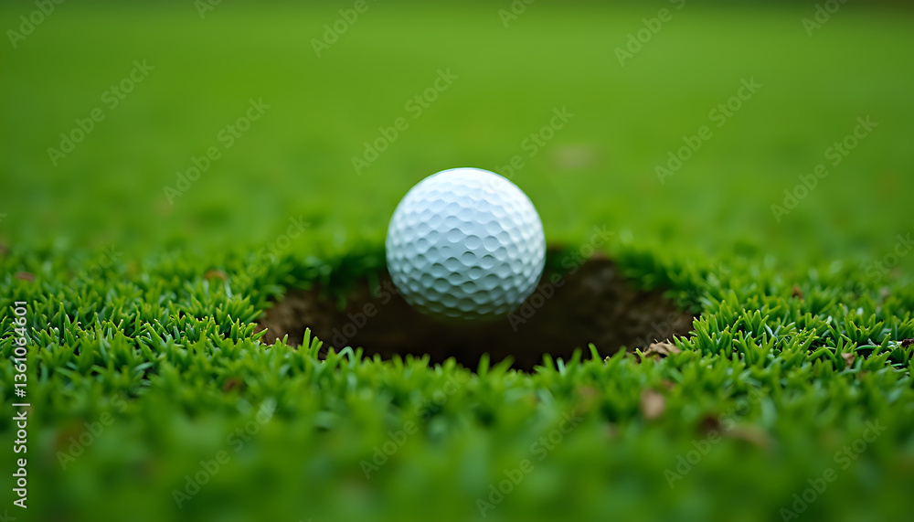 Obraz premium a golf ball on a tee in the green