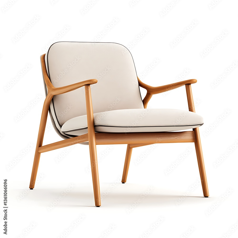 luxury armchair with wooden frame 3D render luxury armchair with wooden frame 3D render