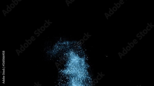 Wallpaper Mural Blue dust explosion on black background. Perfect for science, technology, energy, and abstract design concepts in digital and print media. Torontodigital.ca