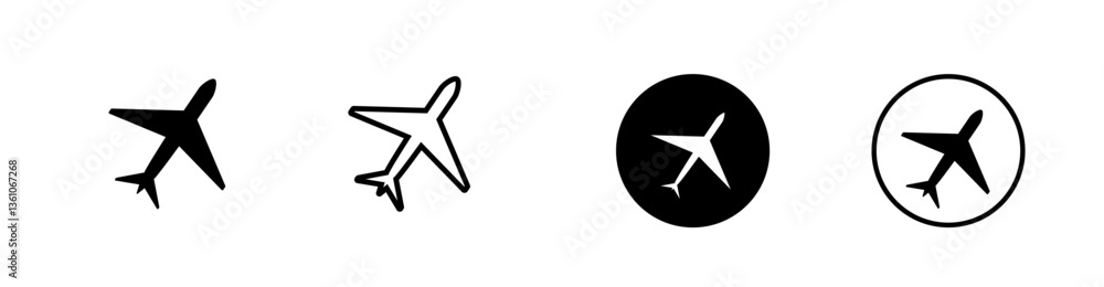 Set airplane icon Set airplane icon