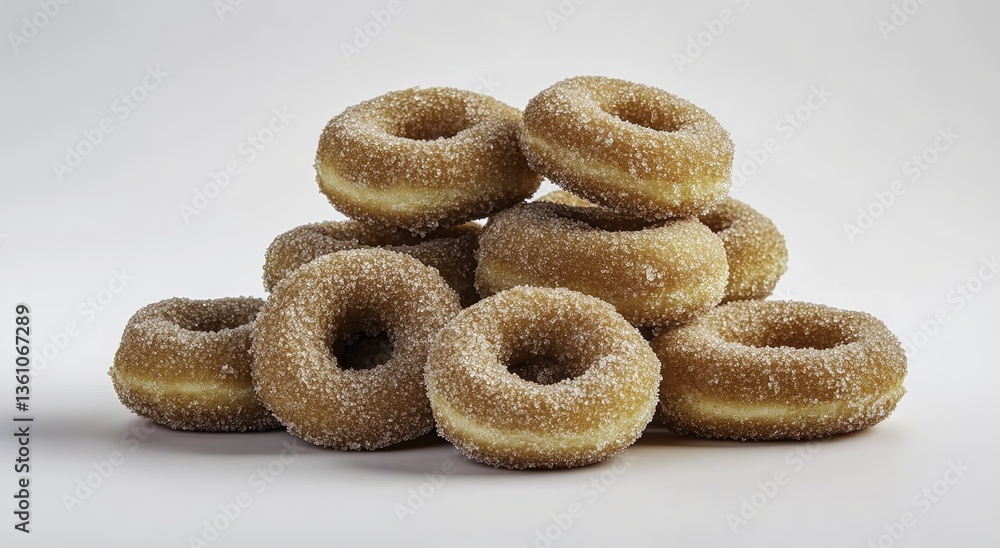 A stack of assorted donuts on a white isolated background A stack of assorted donuts on a white isolated background
