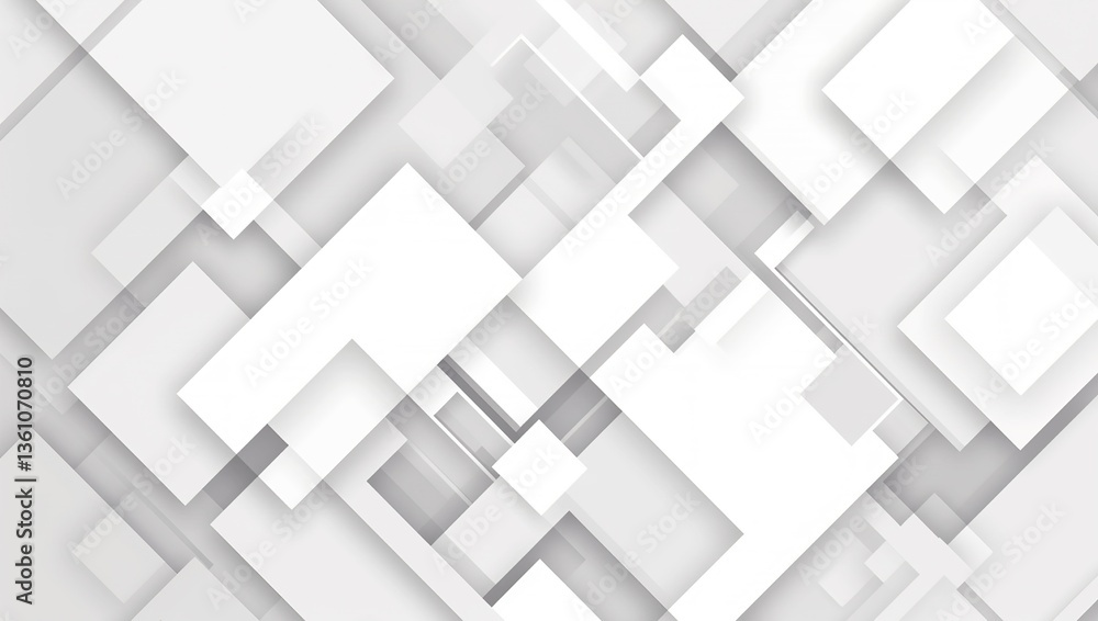 Obraz premium Modern white geometric background featuring light gray and white diamond shapes
