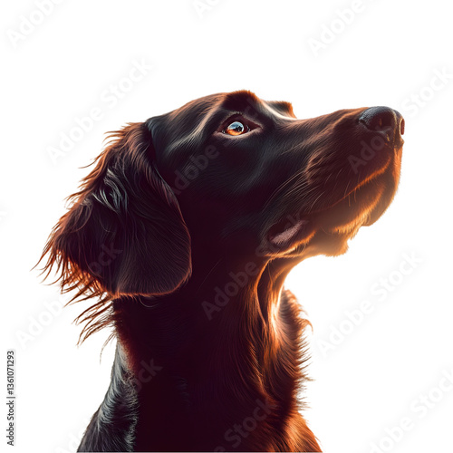 Irish Setter Dog Silhouette Frame Isolated on White Background