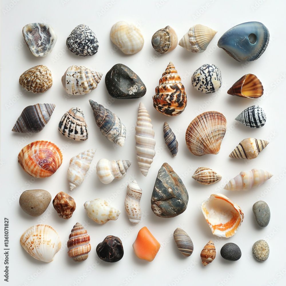 Seashells on white background Seashells on white background