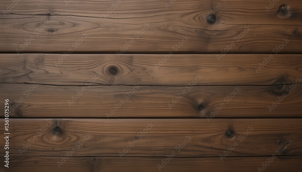 Naklejka premium Texture of Wood: A detailed close-up reveals the rich, natural textures of wooden planks, showcasing the unique grain patterns and warm tones inherent in the material.
