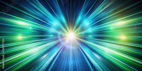Dynamic tunnel speed light abstract background with a blue and green starburst effect, light, abstract,  light, abstract