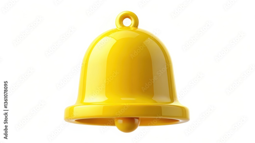 Bright yellow bell with a numeric display for notification alerts, isolated on a clean white background, notification symbol, digital display Bright yellow bell with a numeric display for notification alerts, isolated on a clean white background, notification symbol, digital display