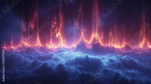 Wallpaper Mural A colorful, glowing sky with orange and blue clouds Torontodigital.ca