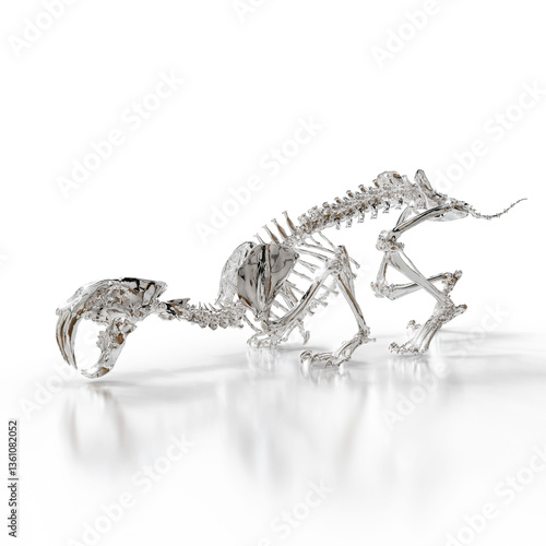 Ancient Predatory Cat Smilodon Full Skeleton Structure