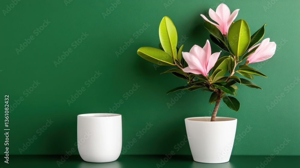 Delicate Green Plant in Minimalist White Pot Showcasing Natural Beauty Delicate Green Plant in Minimalist White Pot Showcasing Natural Beauty