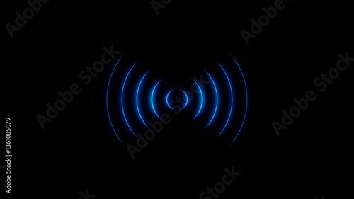  Radio waves animation. Frequency radio wave signal concept.