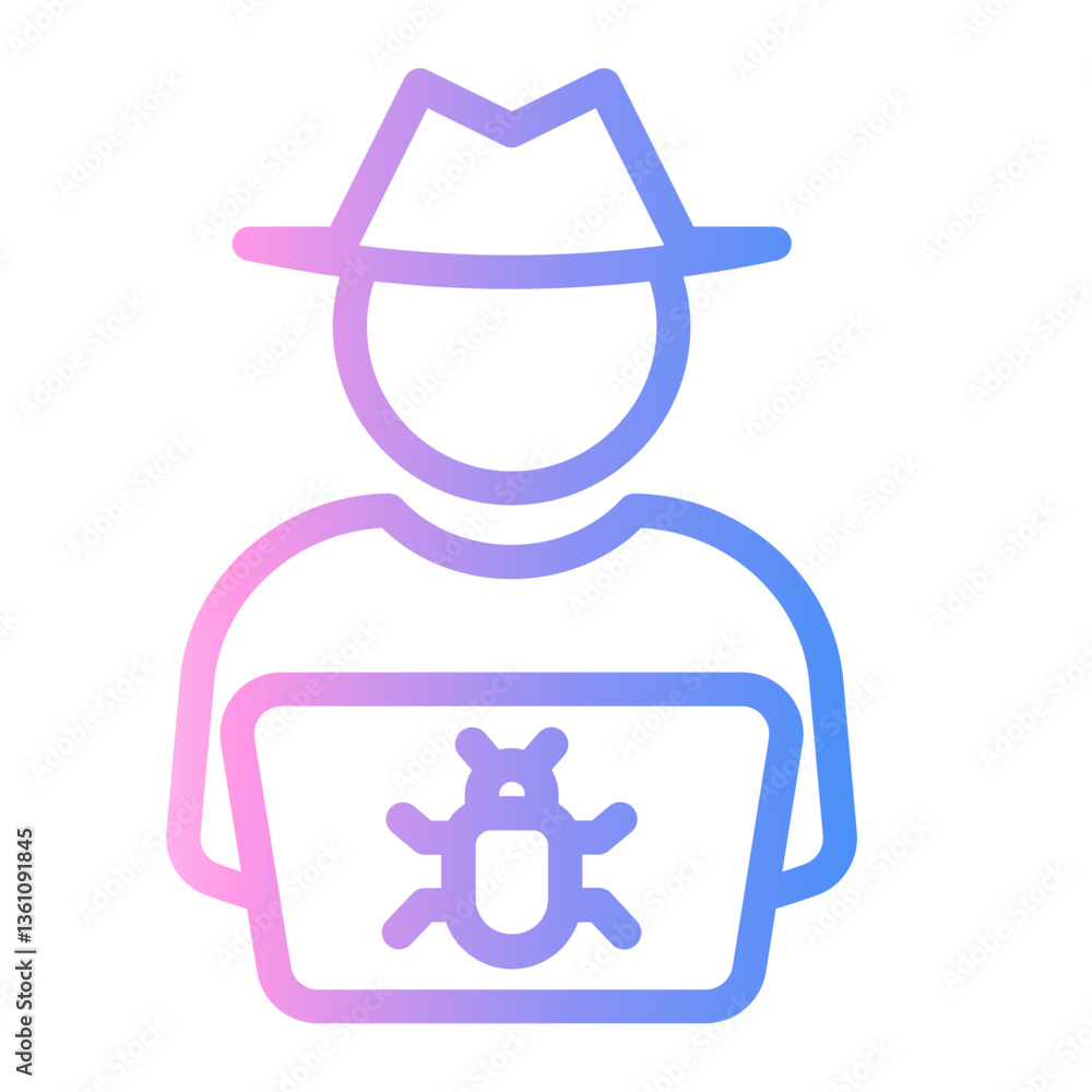 hacking Line Gradient Icon hacking Line Gradient Icon