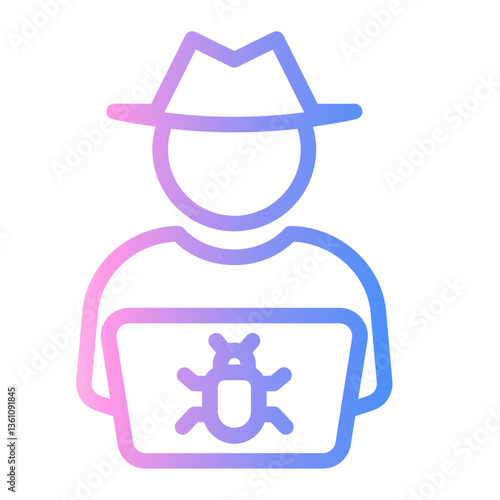 hacking Line Gradient Icon