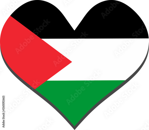 Free Download Palestine flag of heart - GFXLoad