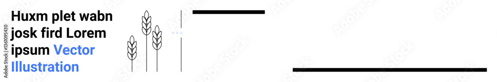 Fototapeta premium Wheat stalk graphics paired with bold and clean text elements, representing growth, agriculture, and sustainability. Ideal for farming, eco products, nature, growth, education branding and simple