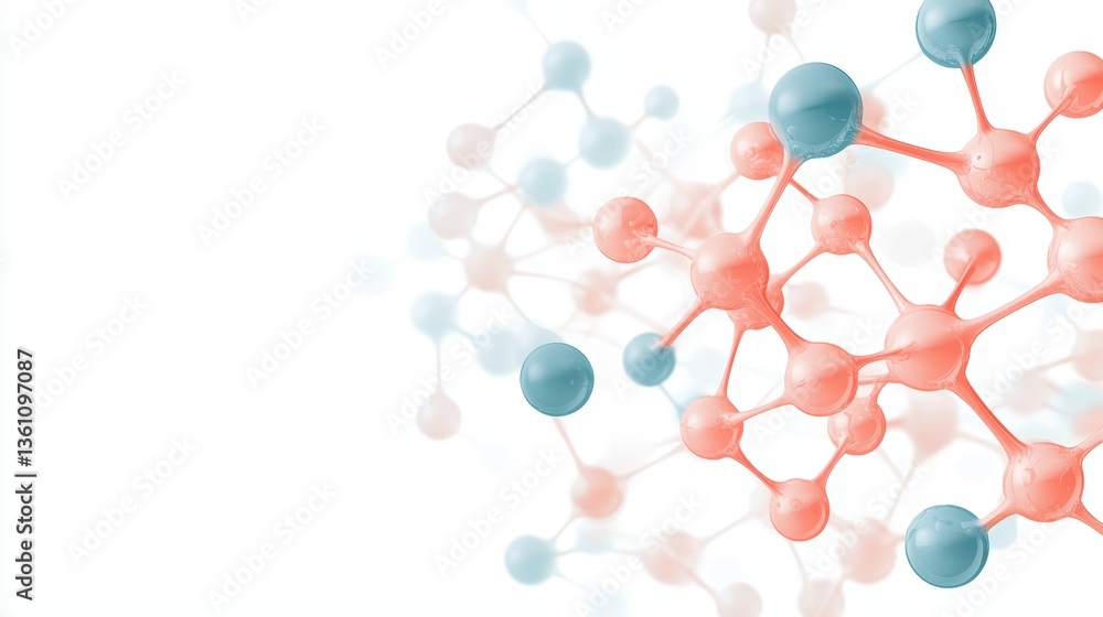 Fototapeta premium Molecular Bonding Diagram Molecular bonding diagram with labeled atoms and bonds, educational visualization of molecular structure