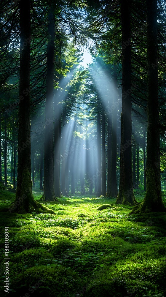 Fototapeta premium Sunlight Forest Path (5)