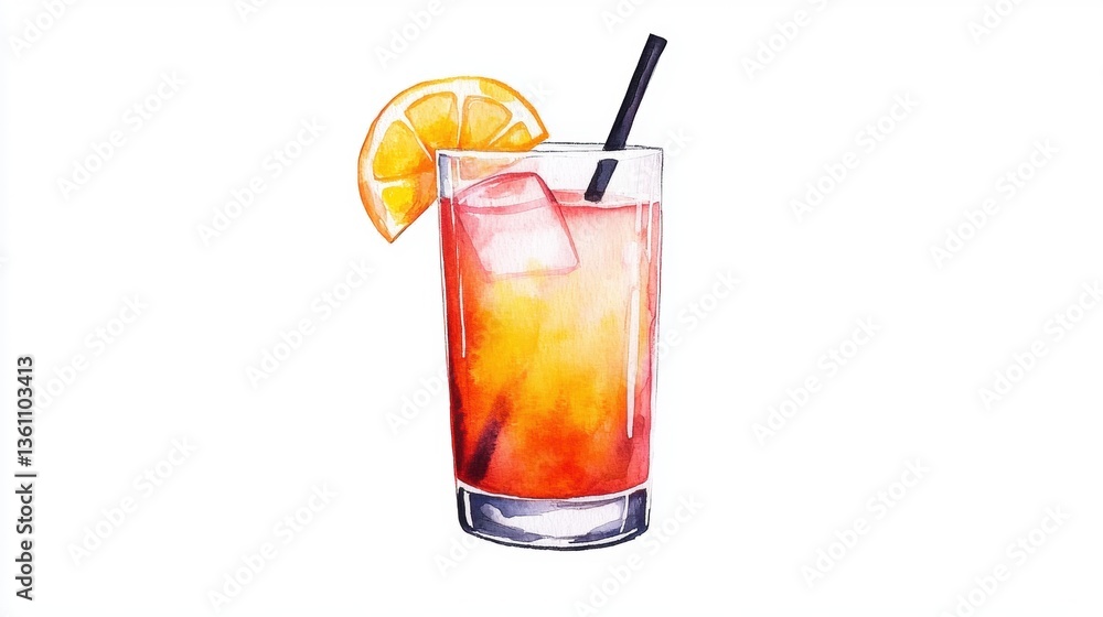 A vibrant drink with ice, a slice of orange, and a straw, perfect for refreshing moments. A vibrant drink with ice, a slice of orange, and a straw, perfect for refreshing moments.
