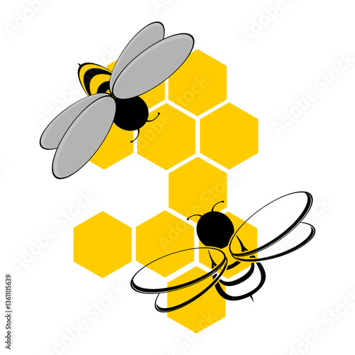 bee on honeycomb