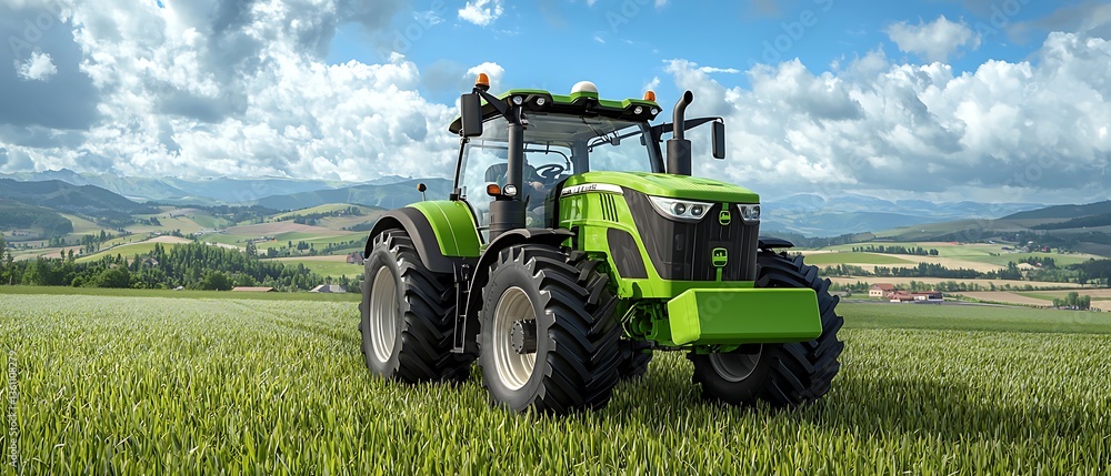 Obraz premium Tractor in Lush Landscape