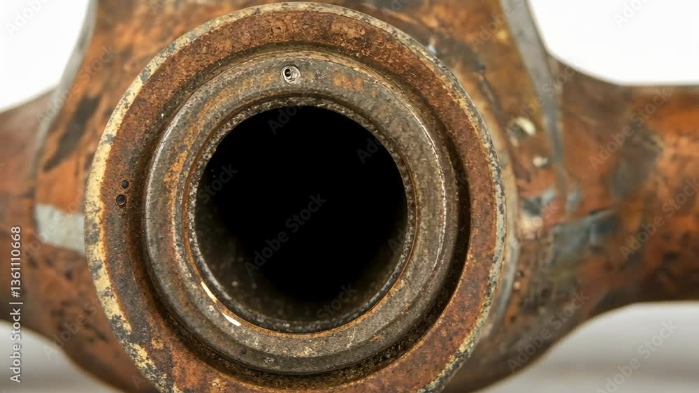 Old metal object with intricate design and rust showing signs of age and wear Old metal object with intricate design and rust showing signs of age and wear