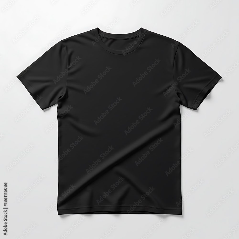 Black T-Shirt Front View Black T-Shirt Front View