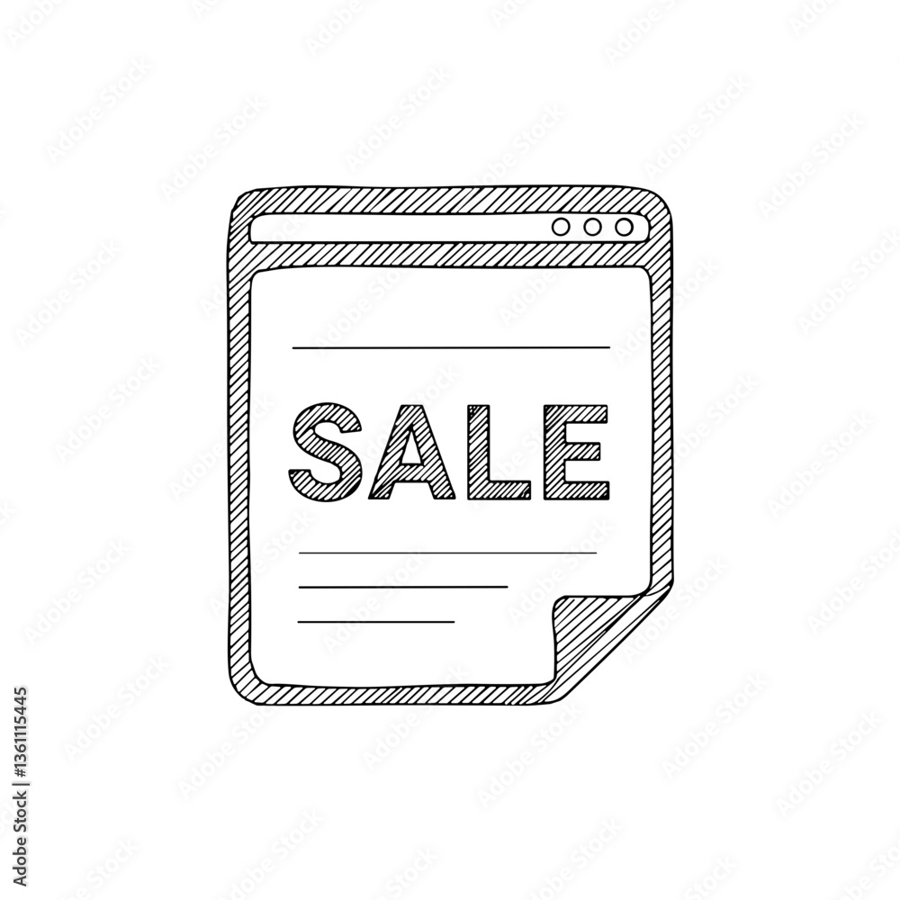 Sale Notice in Sketch Style on Background Sale Notice in Sketch Style on Background