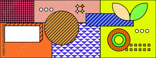 colorful geometric patterns and shapes forming an abstract design with a modern and creative style vector illustration