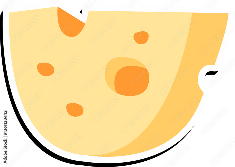 Fototapeta premium Cheese Sticker Illustration Element Set