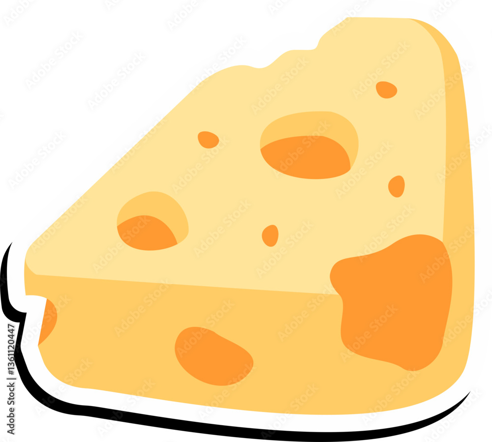 Cheese Sticker Illustration Element Set Cheese Sticker Illustration Element Set