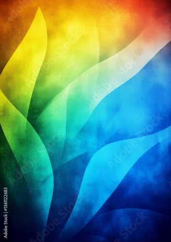 Colorful abstract painting with a blue and green swirl. The painting is full of life and energy, with the colors blending together in a harmonious way. The brushstrokes are bold and expressive