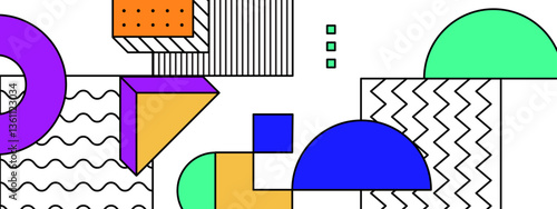 colorful abstract geometric pattern artwork featuring shapes in vibrant offering a modern and artistic flair vector illustration