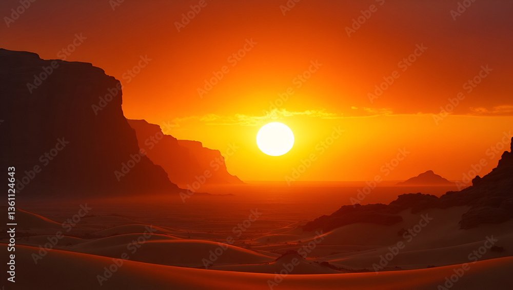 Obraz premium Epic Egyptian Sunset Over Mountains