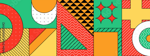 colorful abstract geometric artwork in a modern and vibrant design vector illustration