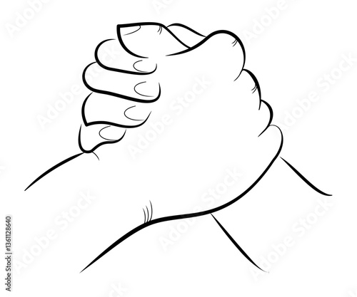 illustration of hands clasped together