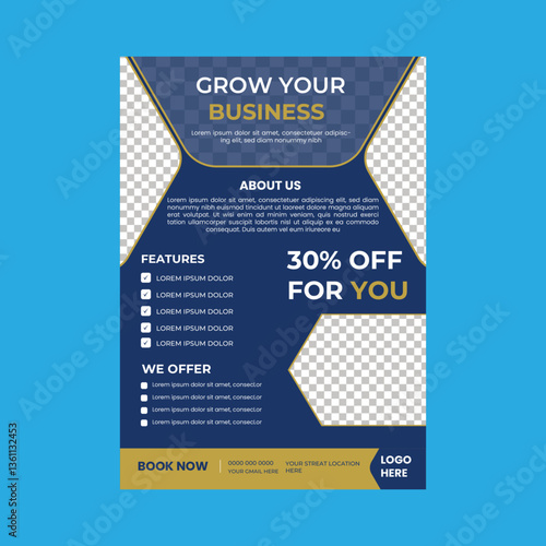 Modern And Professional A4 Real State Flyer template
