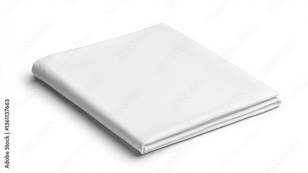 Folded white fabric, clean, smooth, simple, isolated on white background. Folded white fabric, clean, smooth, simple, isolated on white background.