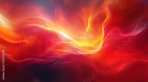 Wallpaper Mural Abstract Colorful Waves in Fiery Red and Orange Tones Torontodigital.ca