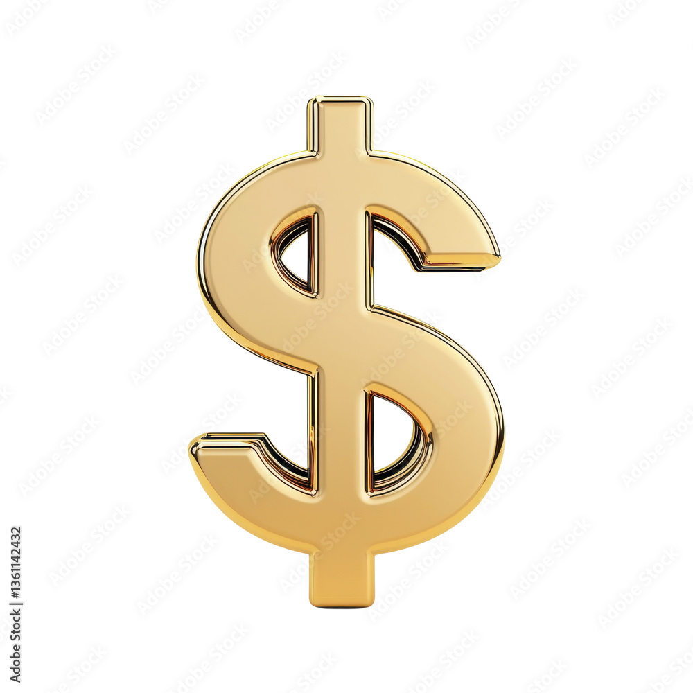 Shiny golden dollar symbol representing wealth, finance, and economy in a modern design. Shiny golden dollar symbol representing wealth, finance, and economy in a modern design.